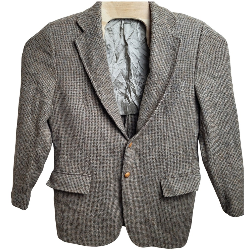 Stanley Blacker Filene's Brown Tweed Wool Blazer Sport Coat Mens 40R READ‎
